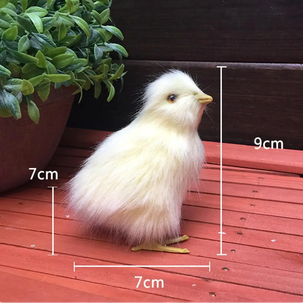 

4pcs Simulation Vocal Chick Yellow Lovely Artificial Mini Toys Home Decoration Plush Chicken Children's Teaching Static Model