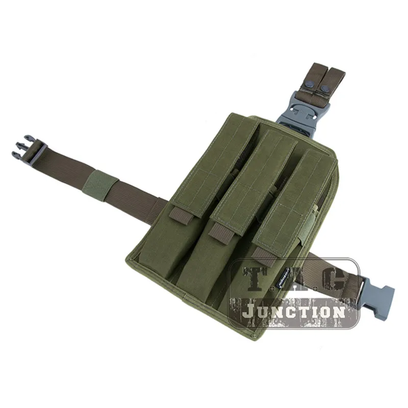 OD Emerson Тактический тройной EmersonGear страйкбол охота падение ноги SMG журнал Бедро мешок Mag Держатель Перевозчик для MP5/MP7/KRISS - Цвет: OD