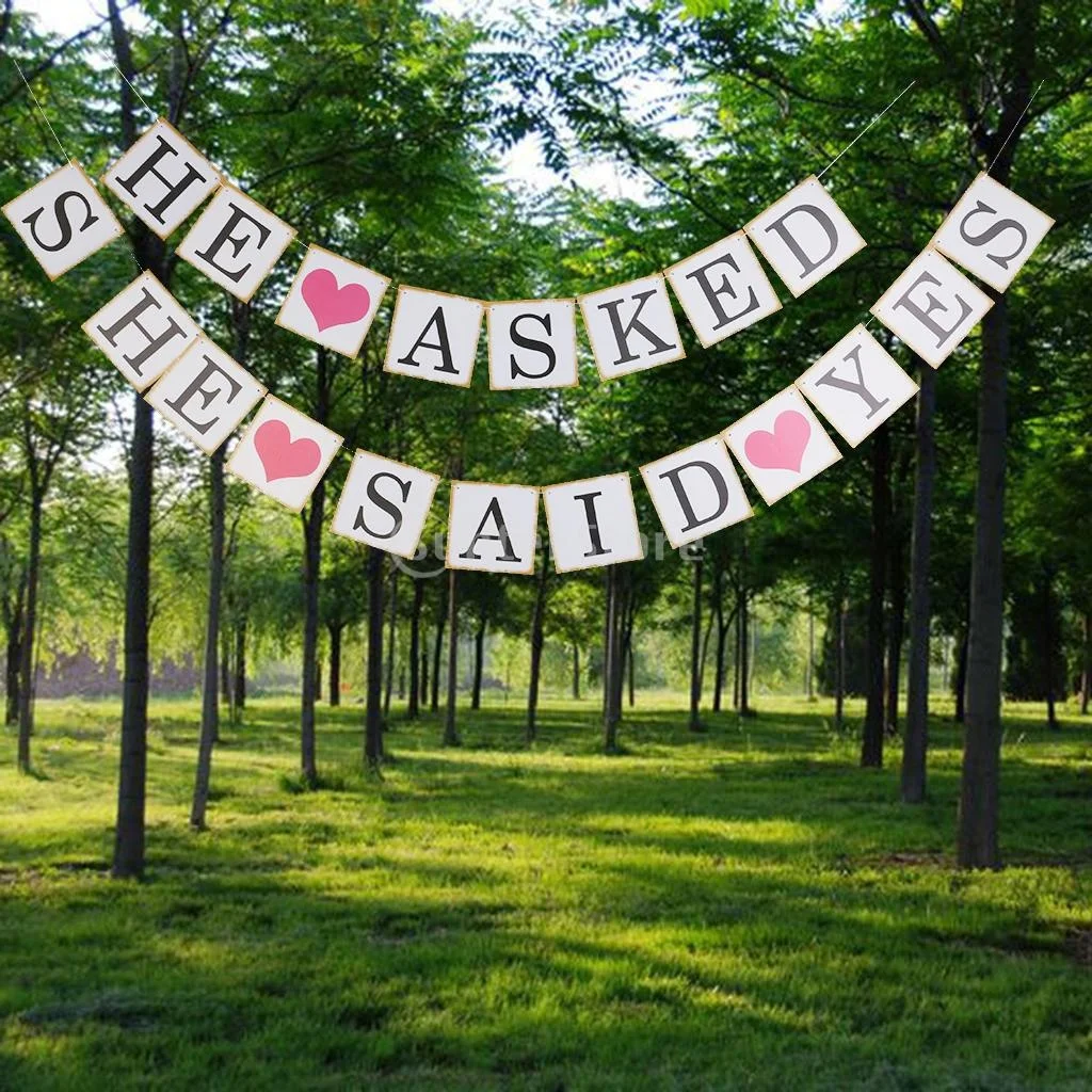 Он спросил что она сказала да баннеры для свадебной вечеринки декор