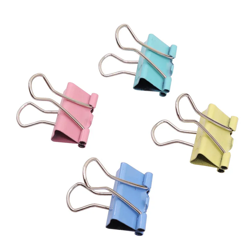 

Global Free Shipping 2 Boxes 80pcs Binder Clips Multifunction Clamp 4 Color Memo Clip Metal Paper Clip Plastic Drums Package