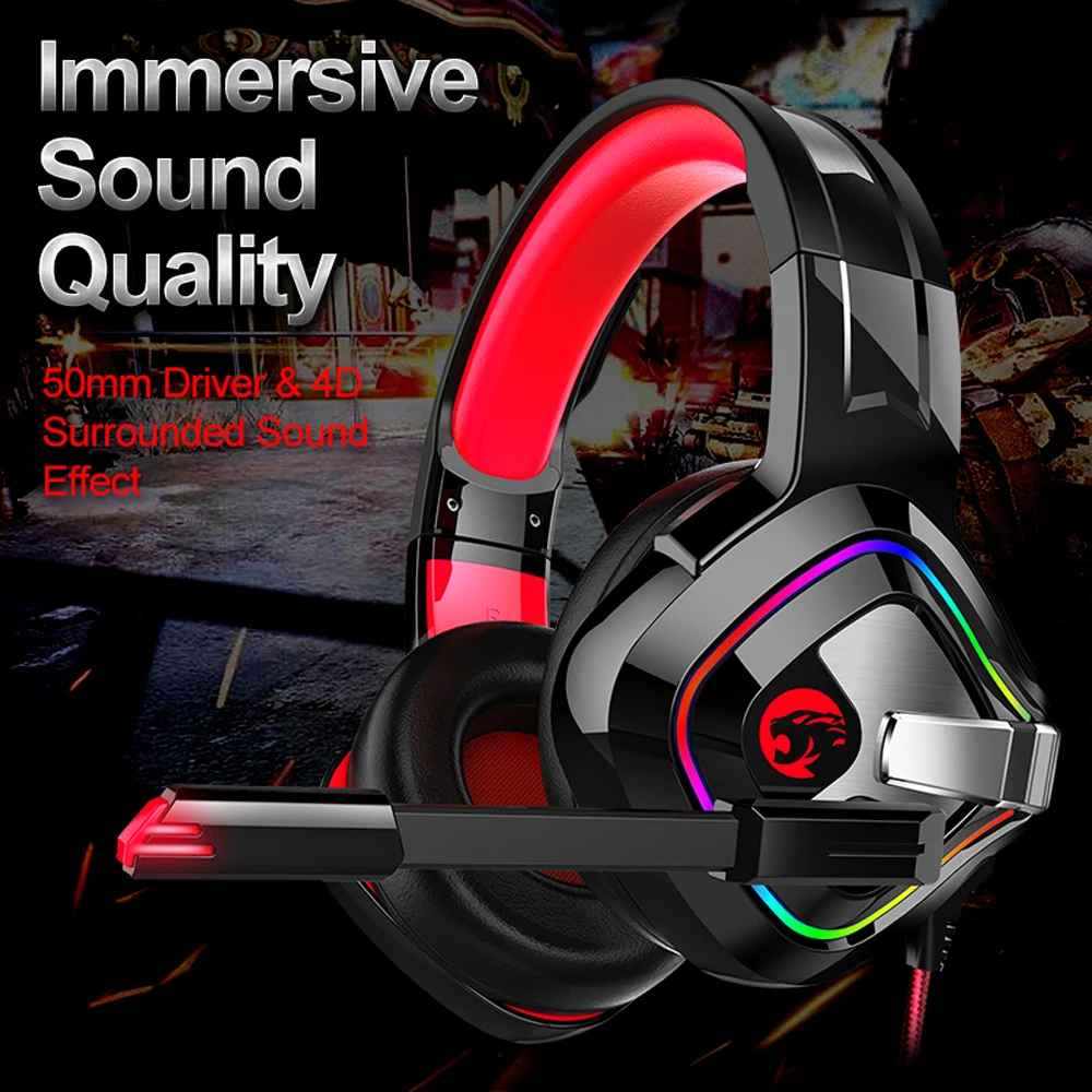 Joinrun A66 PS4 Игровые наушники 4D стерео RGB Marquee наушники гарнитура с микрофоном для нового Xbox One/ноутбука/ПК планшета геймера