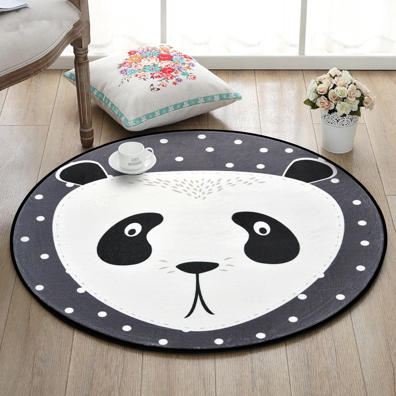 

Chinese Panda Round Carpets For Living Room Cartoon Soft Carpet Kids Room Cute Rugs For Bedroom Computer Chair Floro Mat/Rug