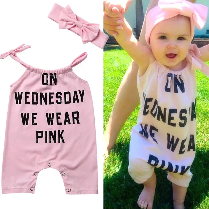 Летний повседневный комбинезон для новорожденных девочек повязка на голову без