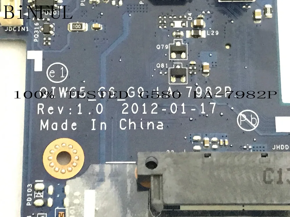 Доступная обещанная материнская плата WOKRING ,QIWG5_G6_G9 LA-7982P для ноутбука LENOVO G580, сравните, пожалуйста ..