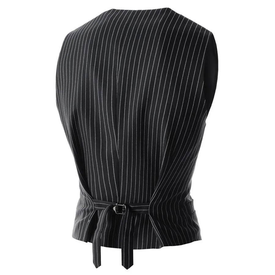 Жилет мужской модный Деловой Повседневный тонкий однорядный в полоску 2017|waistcoat