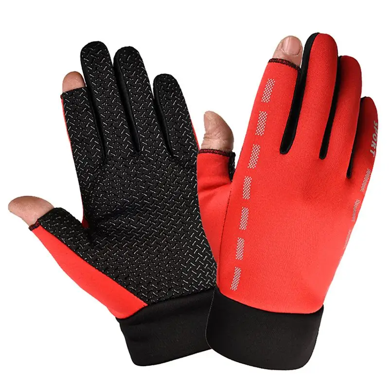 Cycling Gloves 2 Cut Elastic Thermal Anti-slip Glove Accessories For Fishing Riding Protective Glove