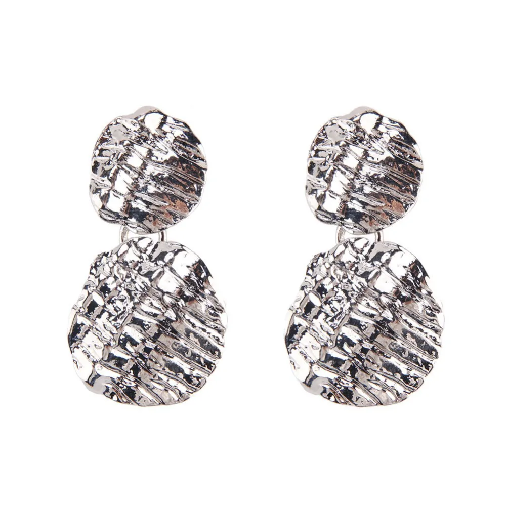 Silver Color 4 Лучшие женские серьги-гвоздики золотистого цвета из металла, круглая подвеска в богемном стиле, рождественские подарки, свадебные, вечерние, винтажные, разные цвета - Окраска металла: Silver Color 4