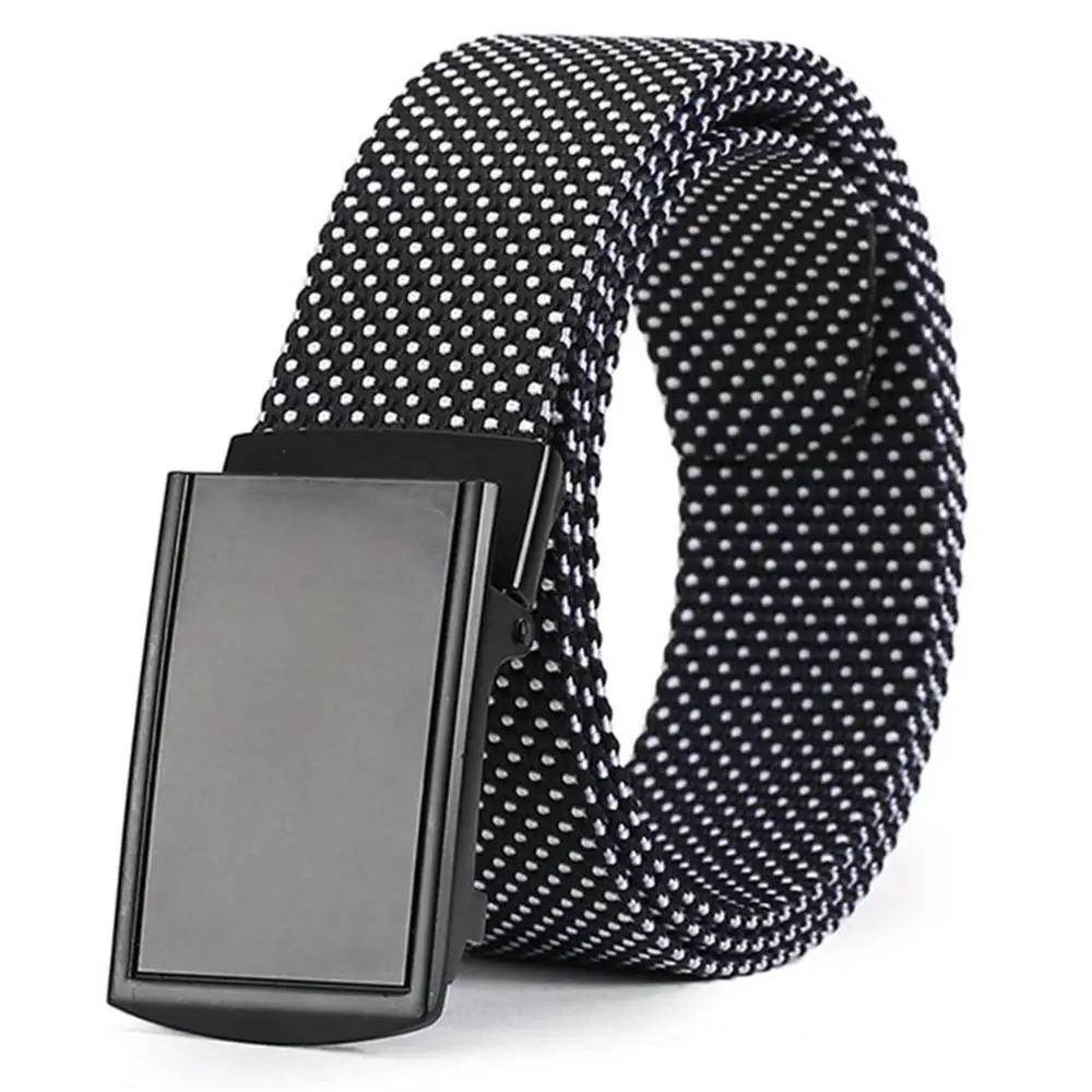 Black V White Dots FAJARINA унисекс качество холст автоматические стили обвязки женские Лоскутные Универсальные мужские ремни для мужчин 38 мм ширина CBFJ0034 - Цвет: Black V White Dots