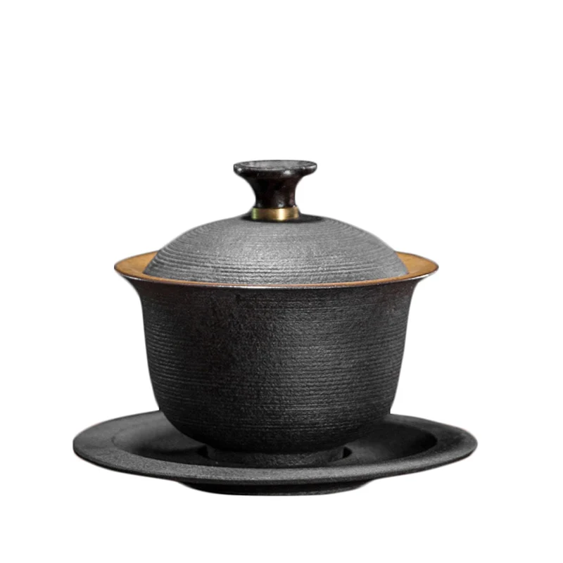 Чайный сервиз Gaiwan из грубой керамики в японском стиле 160 мл|Пиалы для чая| |