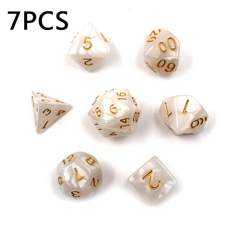 1 комплект многогранные кости белые игральные для DND RPG MTG настольная игра
