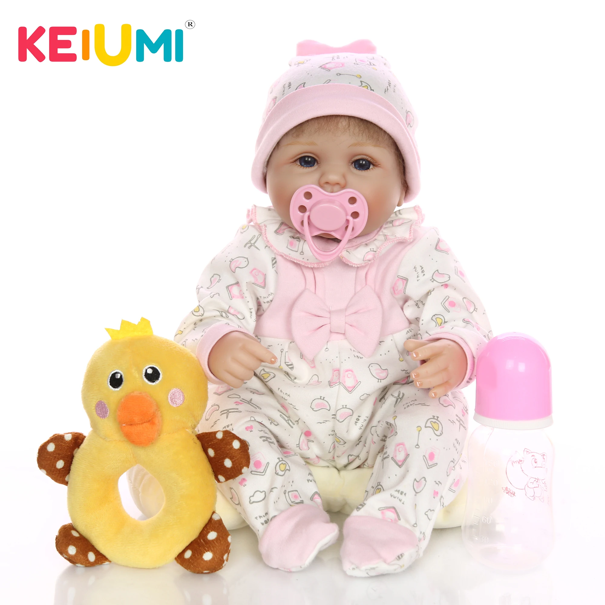 KEIUMI, горячая Распродажа, 17 дюймов 42 см, кукла для новорожденной девочки, Реалистичная, силиконовая, мягкая, хлопковая, Реалистичная, детская игрушка, кукла детская, подарок на день рождения