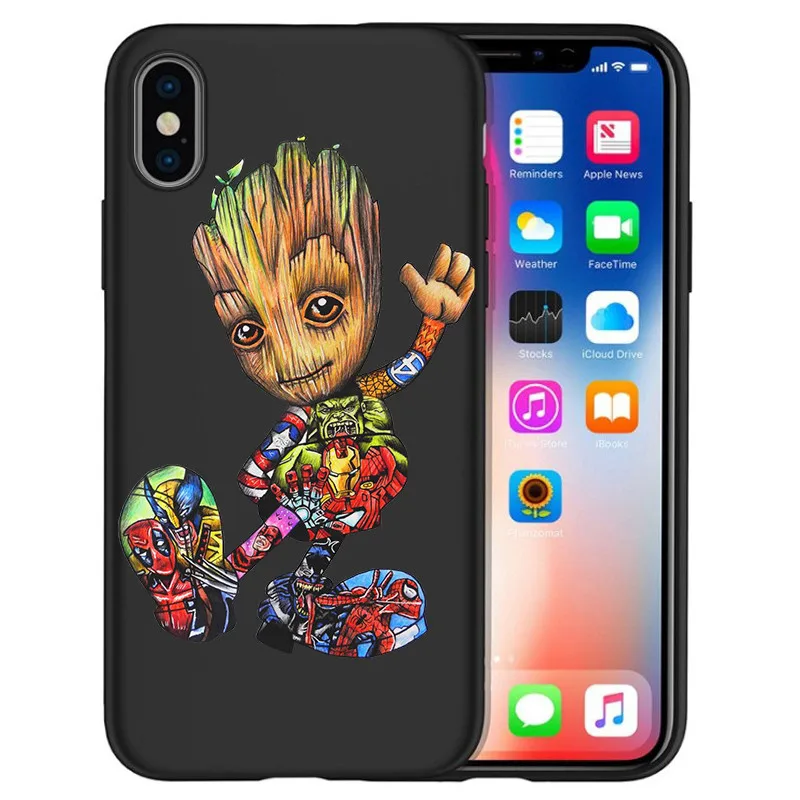 H1405 Groot Joker Stitch marvel для iPhone X, XR, XS, Max, 5, 5S, SE, 6, 6 S, 7, 8 Plus, чехол для телефона, чехол для телефона, чехол, Etui, силиконовый, deadpool - Цвет: H1405