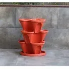Brick red(Ordinary) 3 уровня Штабелируемый клубника трава цветок овощная сеялка балкон кухня горшки для суккулентов украшения дома сада детские горшки - Цвет: Brick red(Ordinary)