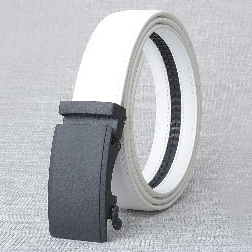 Ремень с автоматической пряжкой в стиле унисекс брендовый Роскошный белый