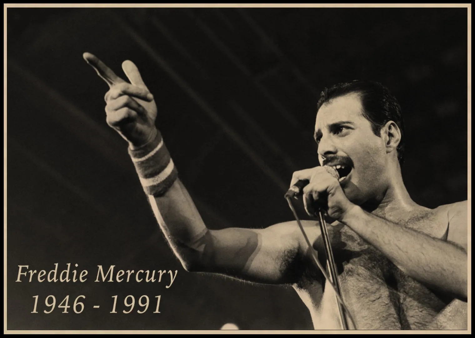 Ретро постер Queen Freddie Mercury художественный классические ретро постеры из крафт