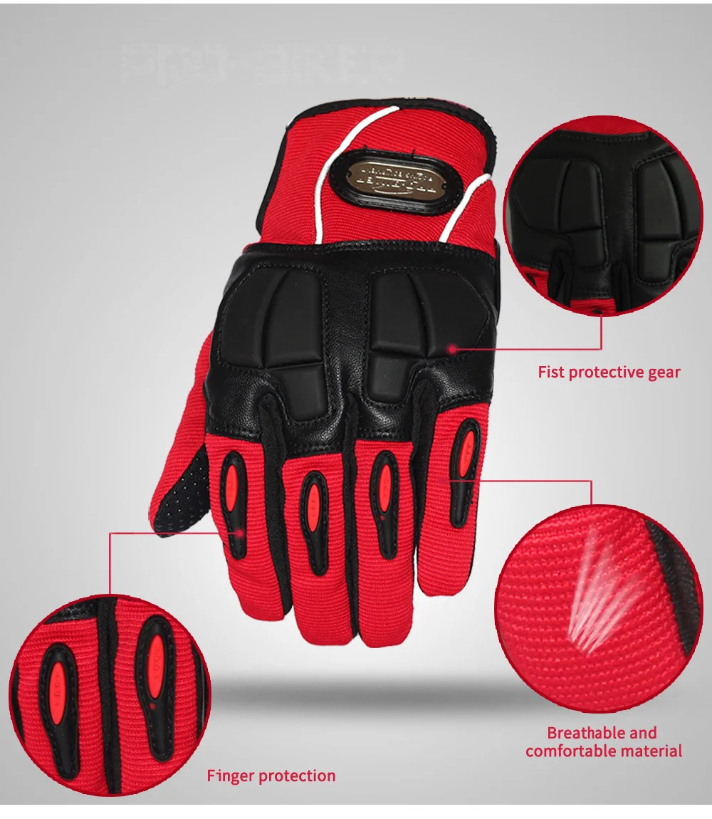 

Motorcycle Gloves Elastic Fabric Close Fitting Breathable Comfortable Protective Motocross Cycling Full Finger Gloves
