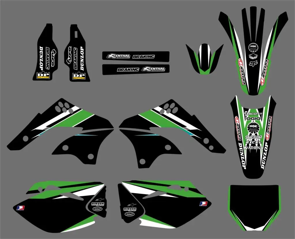 H2CNC 0235 команда графики и фоны наклейки Наборы для Kawasaki KX450F KXF450 2006 2007 2008 KX 450F KXF