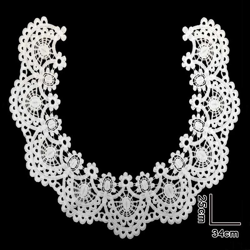 Misaya 1Pc Flower Lace Collar Hollowed Neckline Sewing Applique Clothes Wedding Crafts DIY Handmade Collars for Dress | Дом и сад