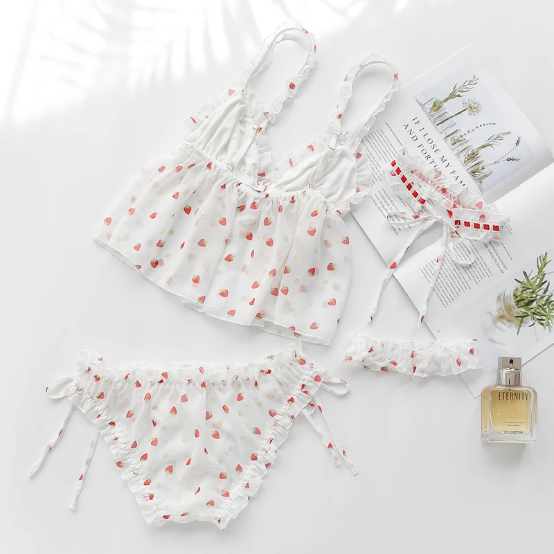 Женская блузка с вышивкой милая Клубничная форма эротическое сексуальное нижнее