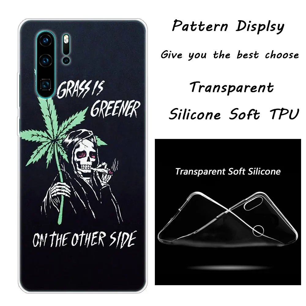 004 Abstractionism Art high weed Luxury Silicone Phone Case for Huawei P30 P20 Pro P10 P9 P8 Lite P Smart Z Plus NOVA 3 3i - Color: 004