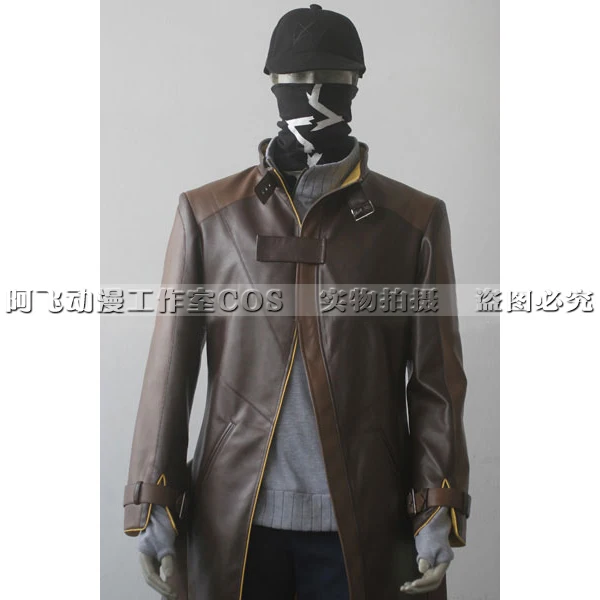 Anime! Watch Dogs Aiden Pearce Trench Coat Uniform Cosplay Costume Customize Halloween Daily Suit For Men Free Shipping | Тематическая