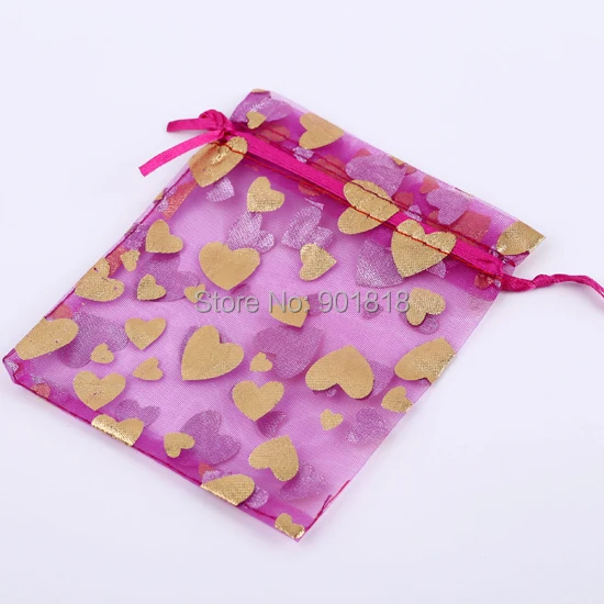 25 шт./лот 7*9 см фиолетовый шнурок с золотым сердцем горячее тиснение