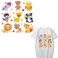 cute animal patch set iron on transfers owl panda lion patches for kids clothing heat transfer vinyl stickers on clothes diy