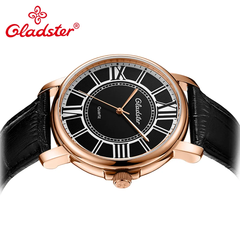 Gladster роскошные японские MIYOTA 2115 Часы повседневные золотые мужские кварцевые часы
