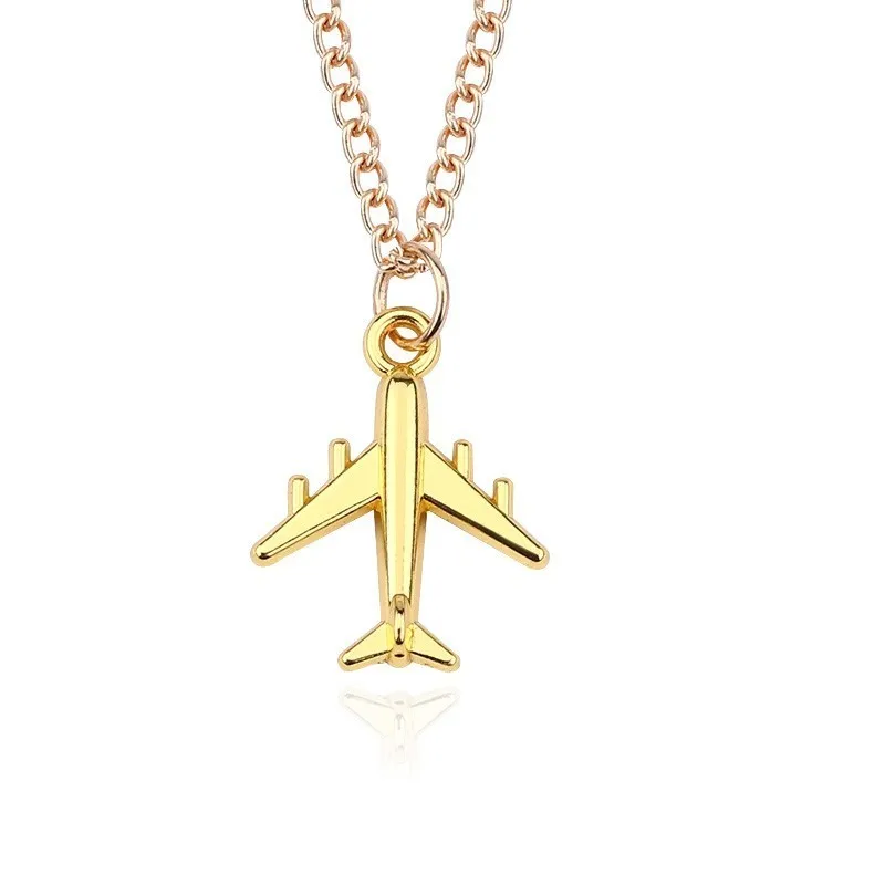 gold Airplane Мода Бумага самолет Цепочки и ожерелья вырвать одном направлении Подвески для Для мужчин Для женщин Модные украшения Прямая - Окраска металла: gold Airplane