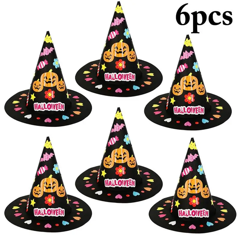6 комплектов Хэллоуин милая тыква Сделай Сам Набор для рукоделия бумажная шляпа