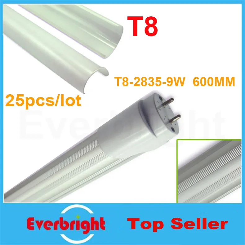 

100 pcs/lot T8 Led Tube 600mm 10W SMD 2835 48Led/pcs Led Bulbs Tubes Light Fluorescent Tubetes AC 85-265V Warm Cool White