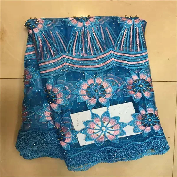 2018 New arrive Pretty african lace fabric with stones embroidery french tulle 6 color available 5 yards per lot | Дом и сад