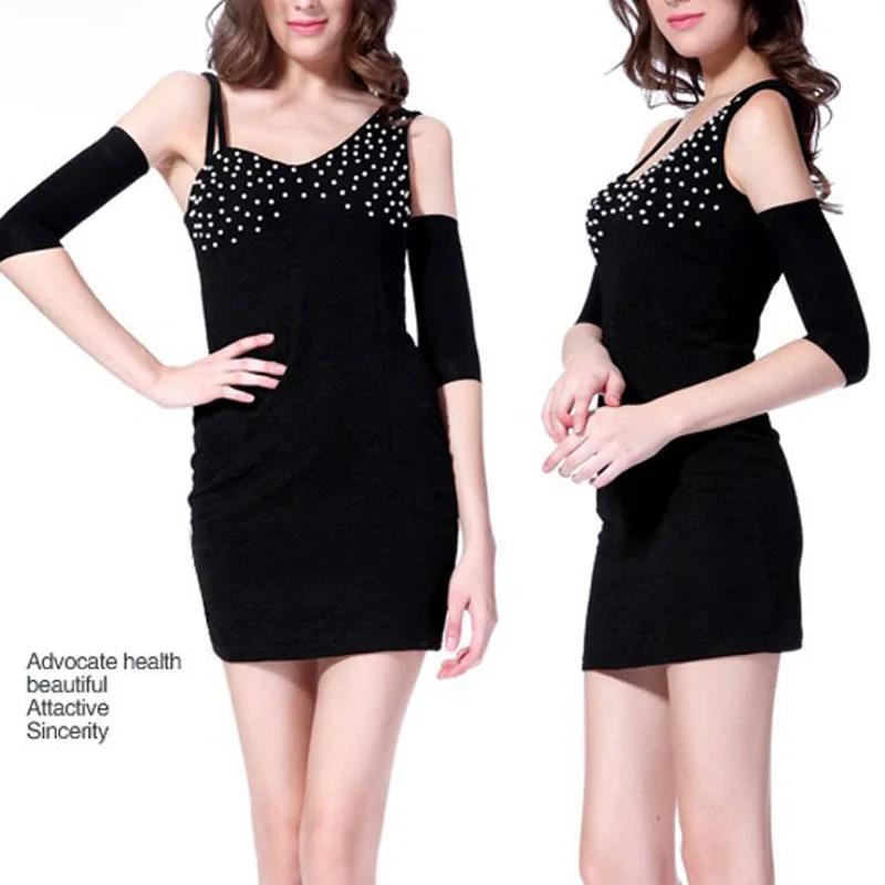 1 пара ультратонкий Для женщин рукав эластичный пояс для похудения