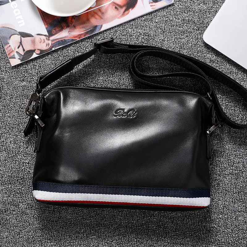 Сумка на одно плечо мужская из мягкой воловьей кожи Модный саквояж большой