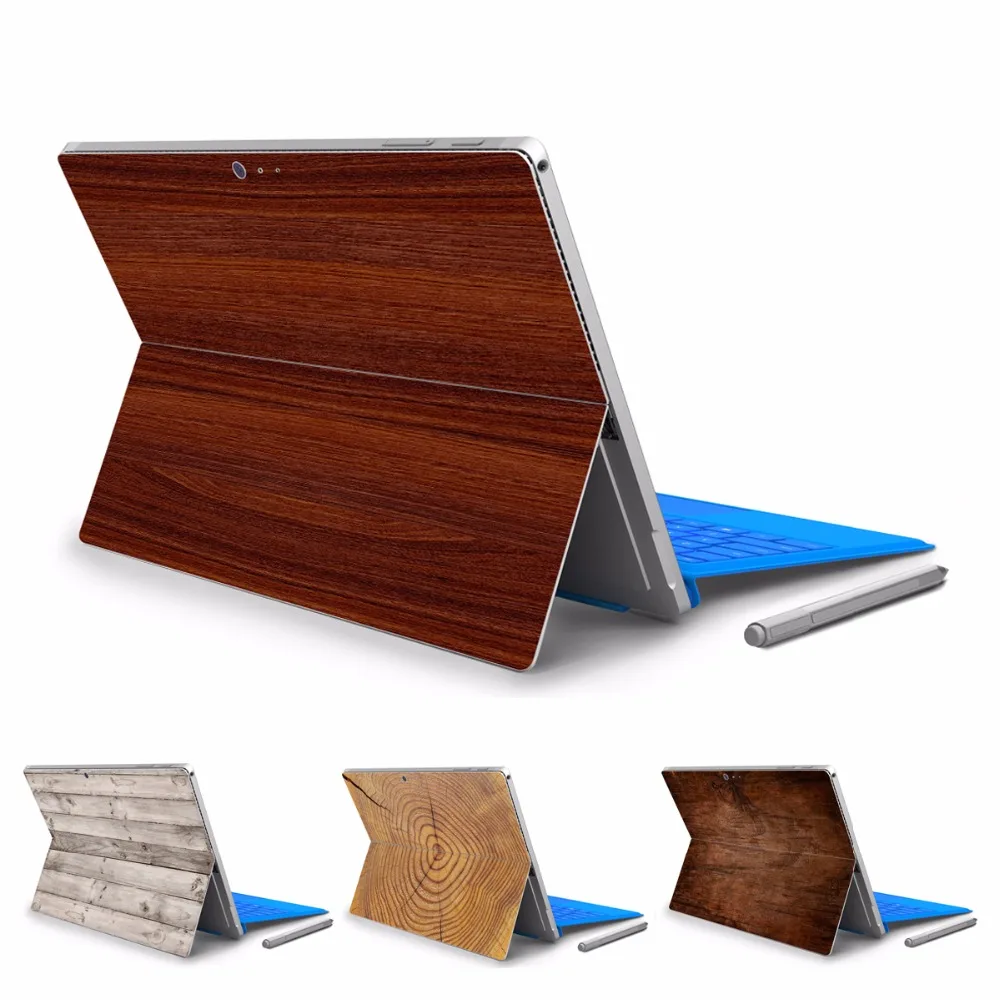 GOOYIYO-для Micro Surface Pro 5 виниловая задняя большая наклейка планшет наклейка деревянная текстура кожи чехол с логотипом вырезанный и подарок
