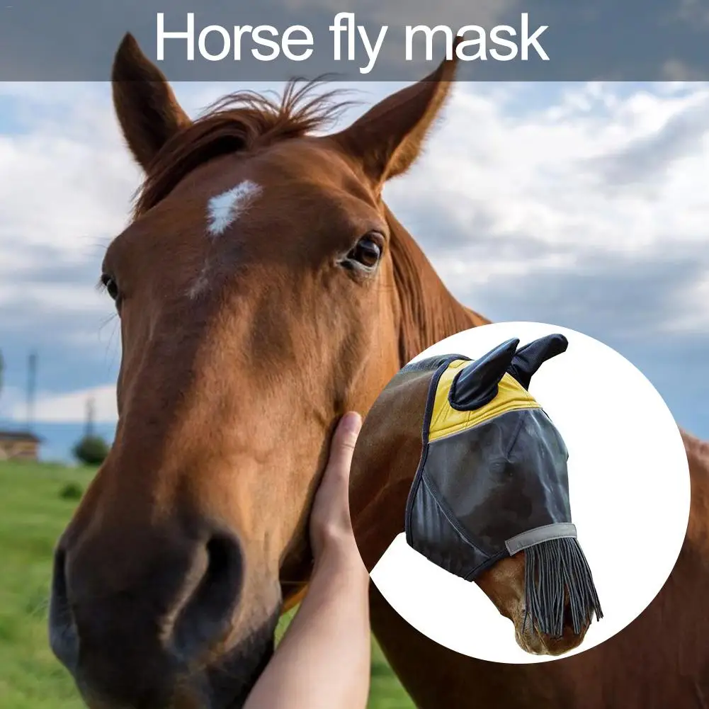 Horse Face Mask Lightweight Breathable Mesh Running Anti-mosquito Facial Cover | Дом и сад