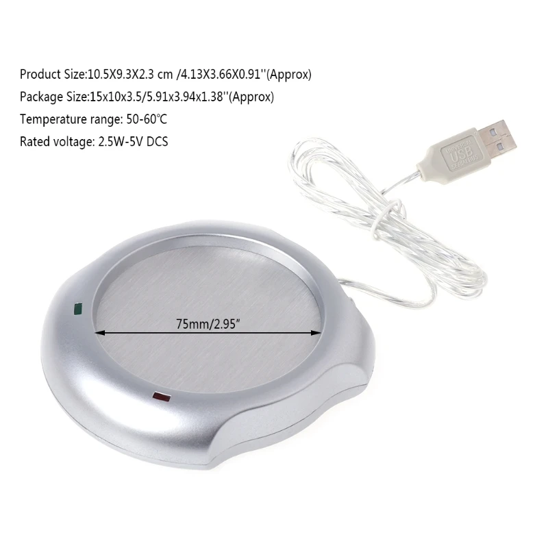 Мини USB Электрический питательный стакан с подогревом тарелка для офиса и домашнего использования JAN07 Прямая поставка