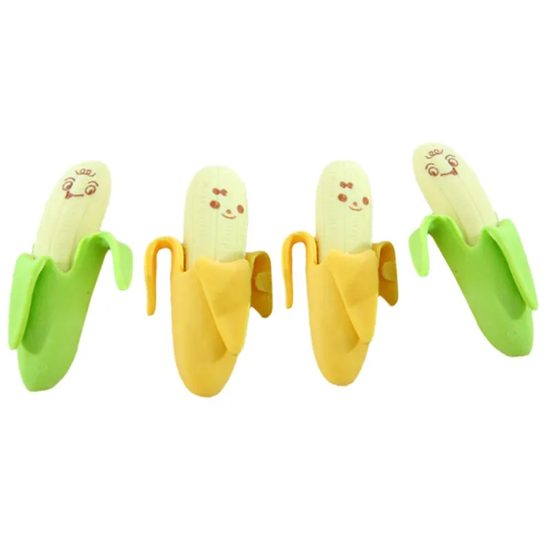 Резиновые карандаши-игрушки в виде фруктов и банана 2 шт. ластик для чистки