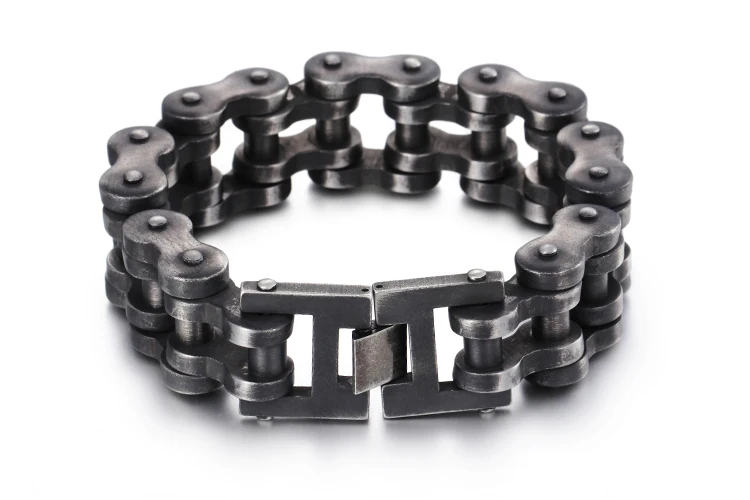 width 22mm Kalen, панк, матовая велосипедная цепь, браслет, окисленный, темный, велосипедная цепь, мужской браслет, модный, мужской, 316L, нержавеющая сталь, ручная цепь - Окраска металла: width 22mm