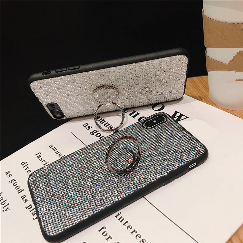 Чехол Ainike с блестящим алмазным кольцом для OPPO R9 R11Plus R15 17Pro A83 A79 A5 K1 зеркалом