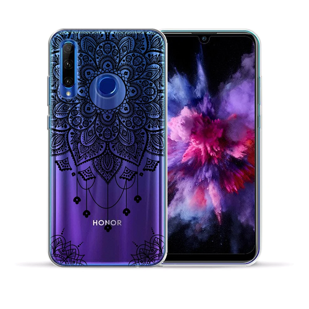 Черный сексуальный мягкий чехол из ТПУ с цветочным рисунком мандалы и кружевным