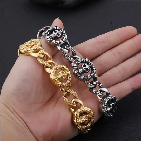 Браслет-цепочка мужской из нержавеющей стали в готическом стиле 22 5 см | Украшения