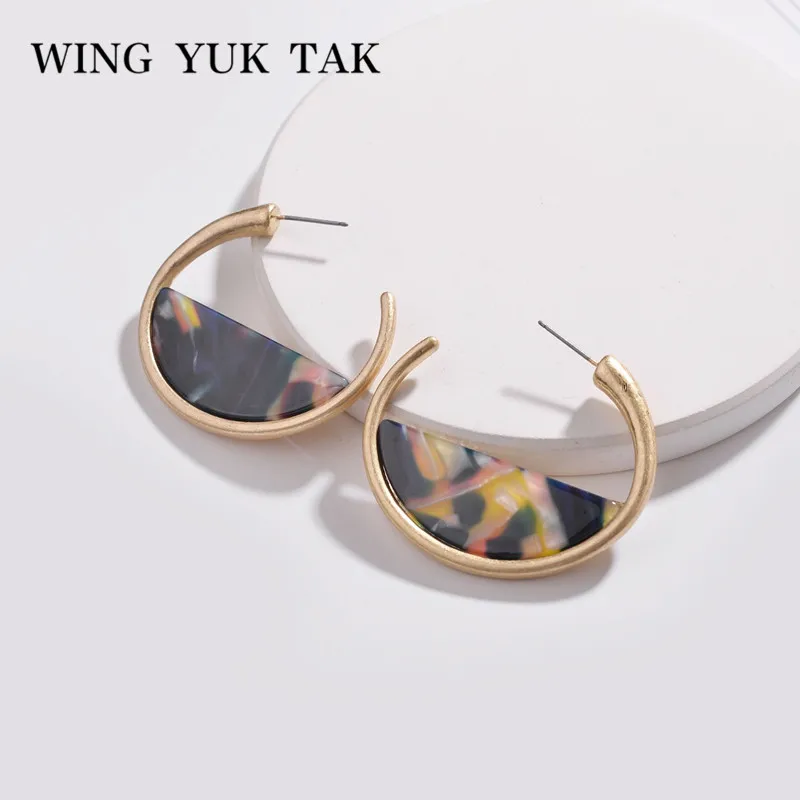 Женские винтажные серьги кольца wing yuk tak круглые золотого леопарда