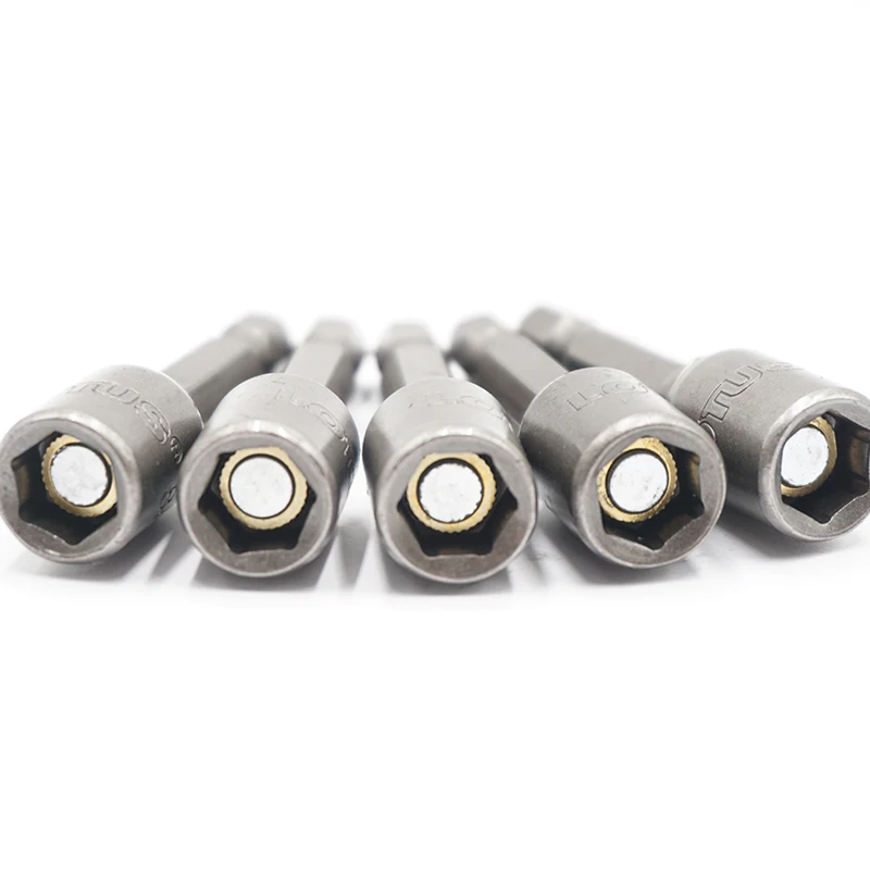

5Pcs 1/4" 8mm Magnetic Nut Socket Tools Set Kit Ratchet Wrench Extension Rod Hex Shank to Hex Socket Power Drill Bit 50MM