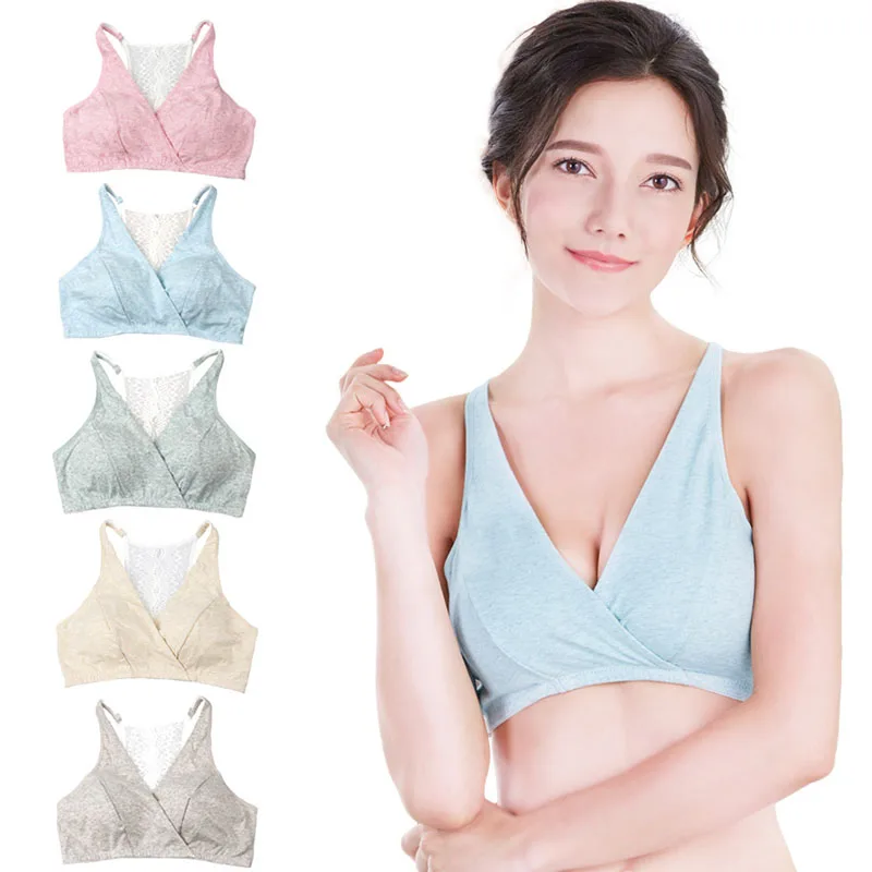 Хлопковая одежда для кормления беременных бюстгальтер кормящих мам кружевной