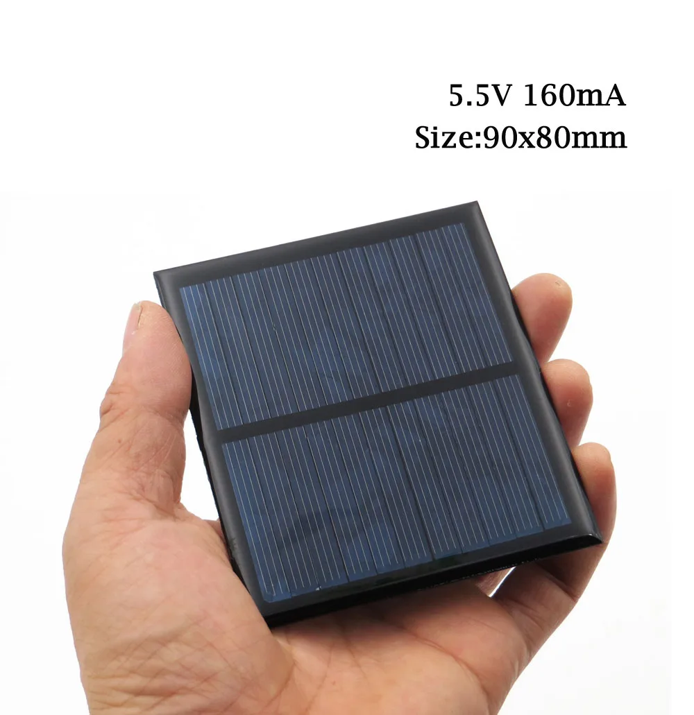 160mA Солнечная панель 5,5 V Мини Солнечная система DIY для батареи PV зарядные устройства для мобильных телефонов портативные 70mA 80mA 100mA 110mA 160mA 180mA 291mA - Цвет: 160mA