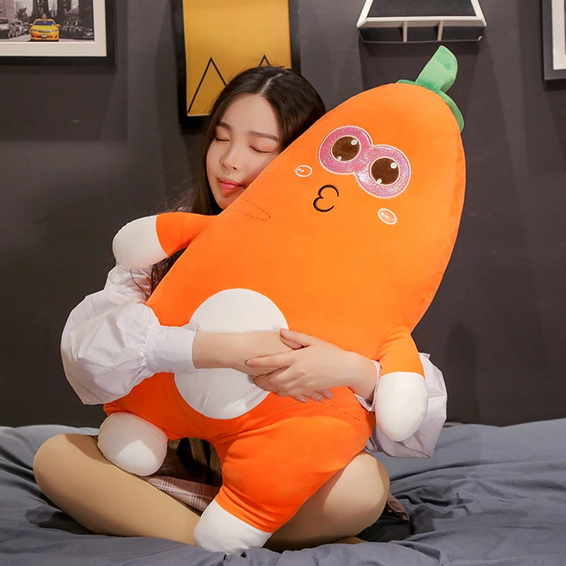 

32/52/72/95cm Cartoon Smile Carrot Plush Toy Cute Funny Vegetable Carrot Pillow Soft Dolls Stuffed Soft Toys for Children Gift