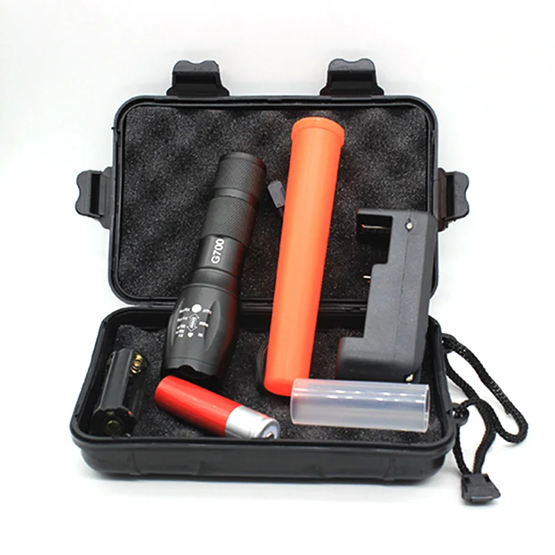 Cree XML T6 3800 люмен тактический военный фонарик Linternas + Подарочная коробка зарядное