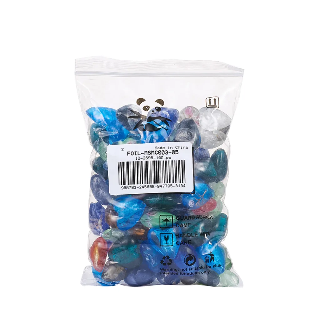 Бусины сердечки из фольги ручной работы 12 20 х12 21 мм 100 шт.|glass beads|beads for braceletsmixed color |