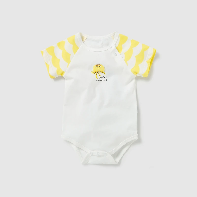 Mini balabala2019, детский летний комбинезон, хлопковый, хитовый, цветной, для маленьких мальчиков, тонкий, цельный, мягкий и красивый, одежда - Цвет: yellow